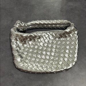 Silver Woven Handbag